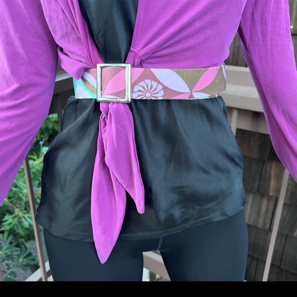 Belt- purple & blue fabric belt, AS Designs, fits small, 4/6 - Picture 4 of 16